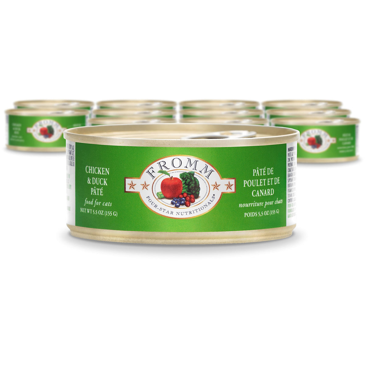 Fromm Four-Star Nutritionals Chicken & Duck Pate Cat Food - Premium Wet Cat Food - Chicken Recipe - Case of (12) 5.5 oz Cans